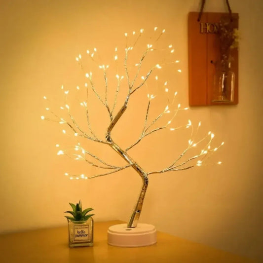 Lámpara de mesa Tazzi con árbol brillante
